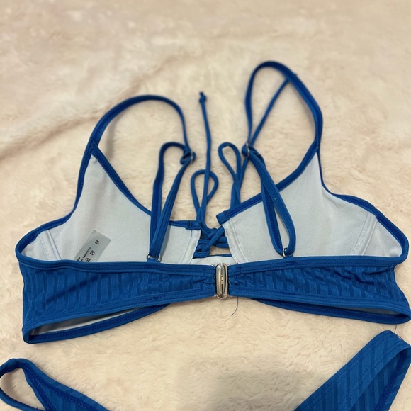 Blue Ribbed Bikini Set - Picture 3 of 5
